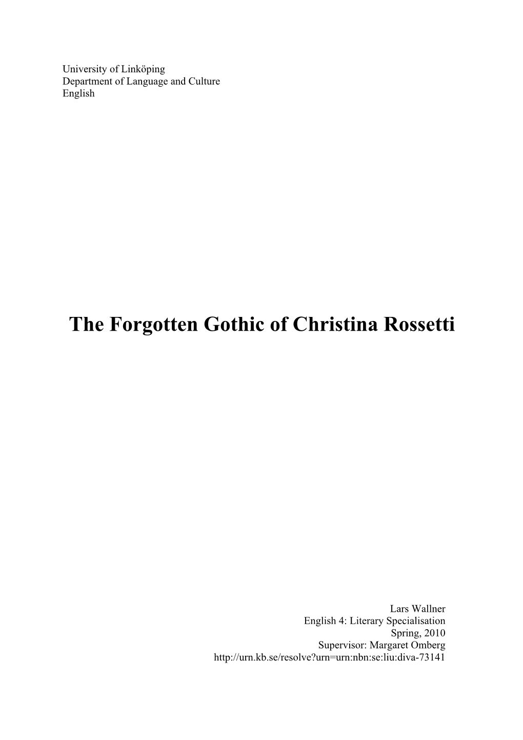 The Forgotten Gothic of Christina Rossetti