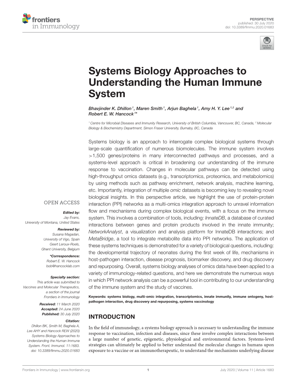 Systems Biology Approaches to Understanding the Human Immune System