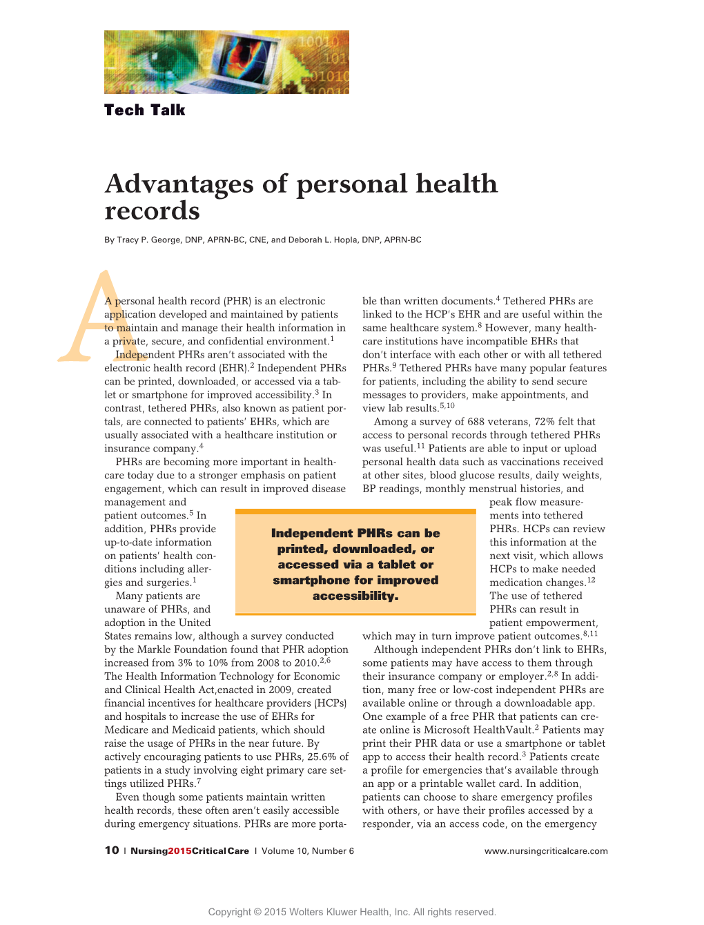 Advantages of Personal Health Records
