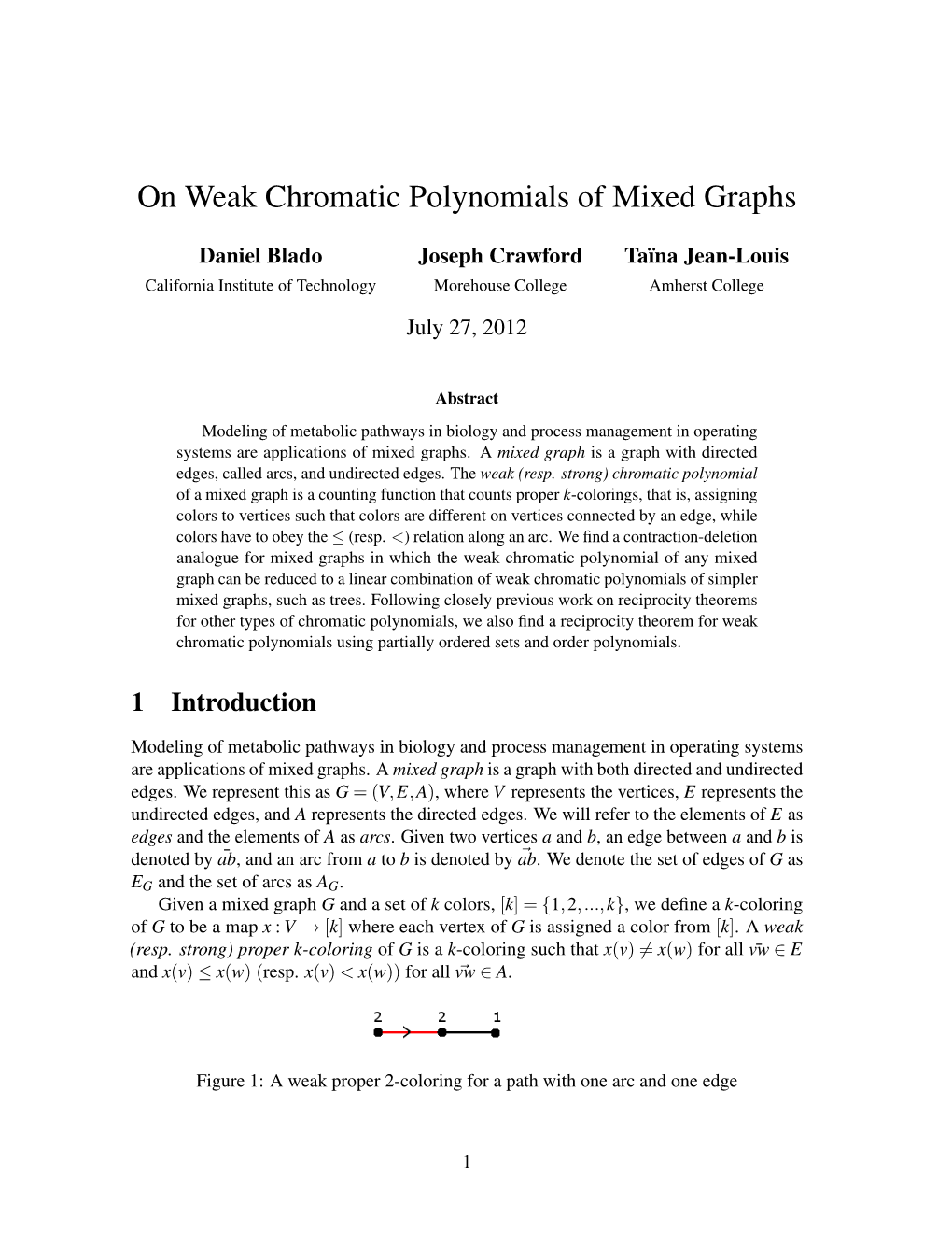 On Weak Chromatic Polynomials of Mixed Graphs