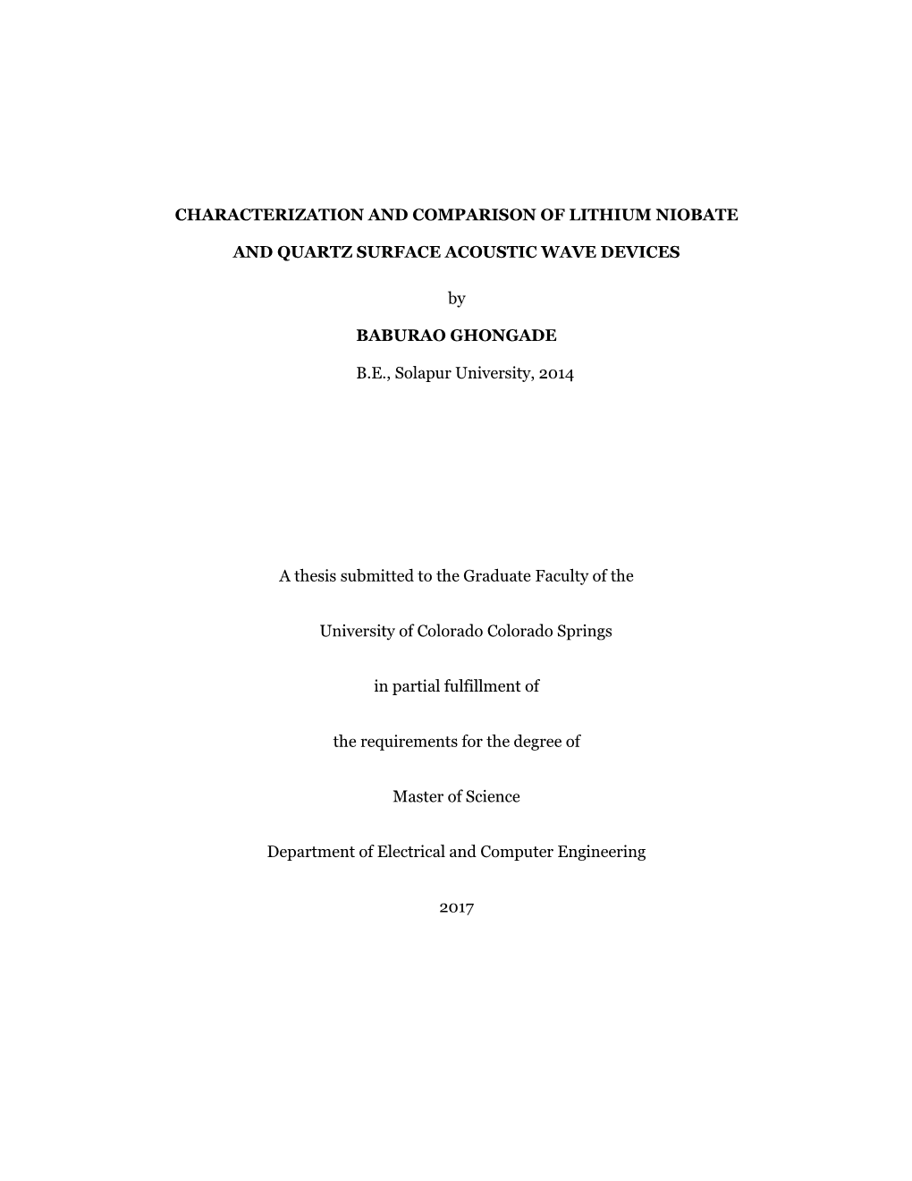 Characterization and Comparison of Lithium Niobate