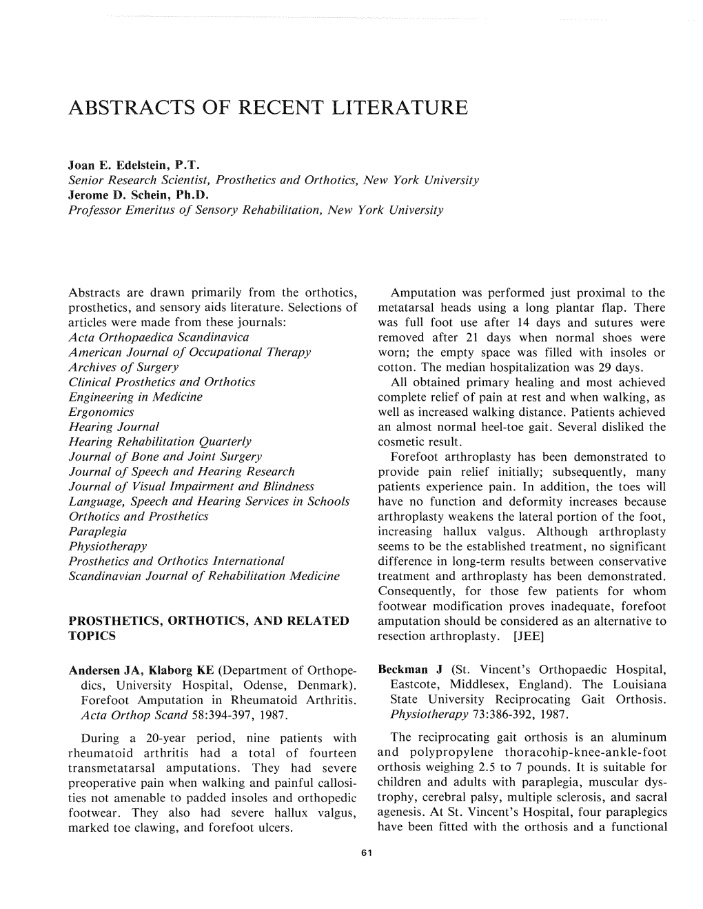 Abstracts of Recent Literature