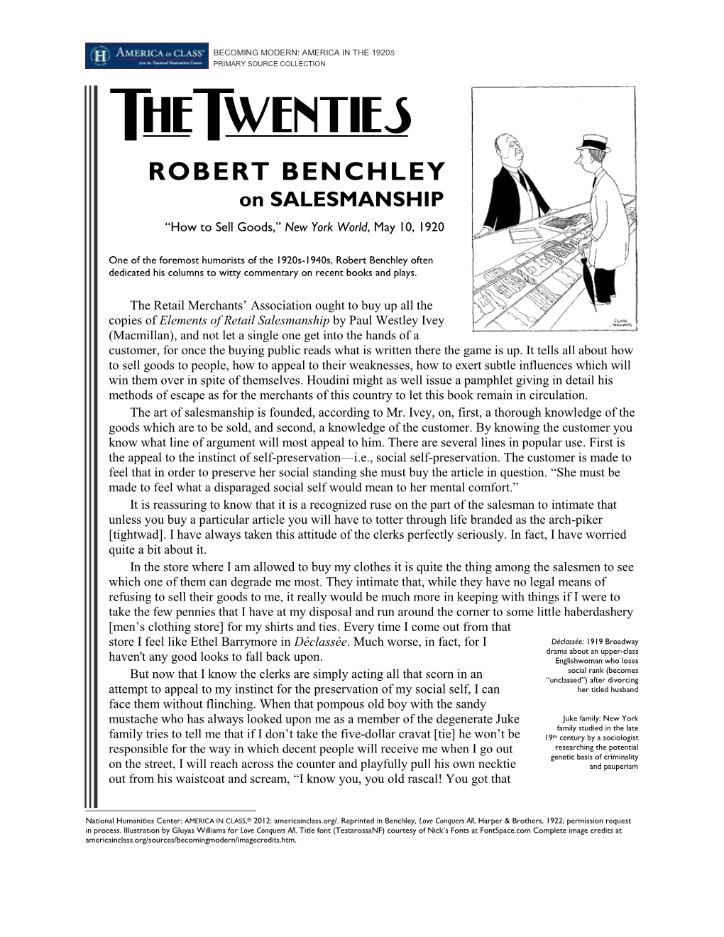 How to Sell Goods,” New York World, May 10, 1920