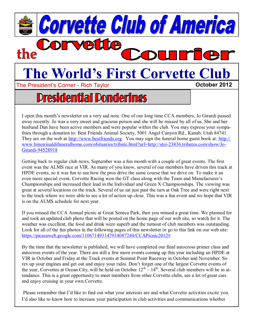 The World's First Corvette Club