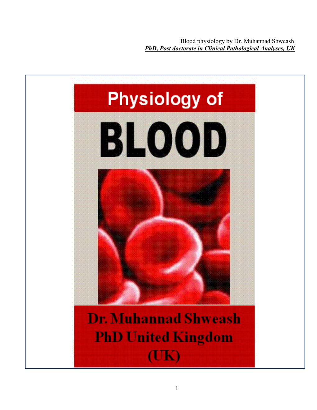 Physiology of Blood Lec #1