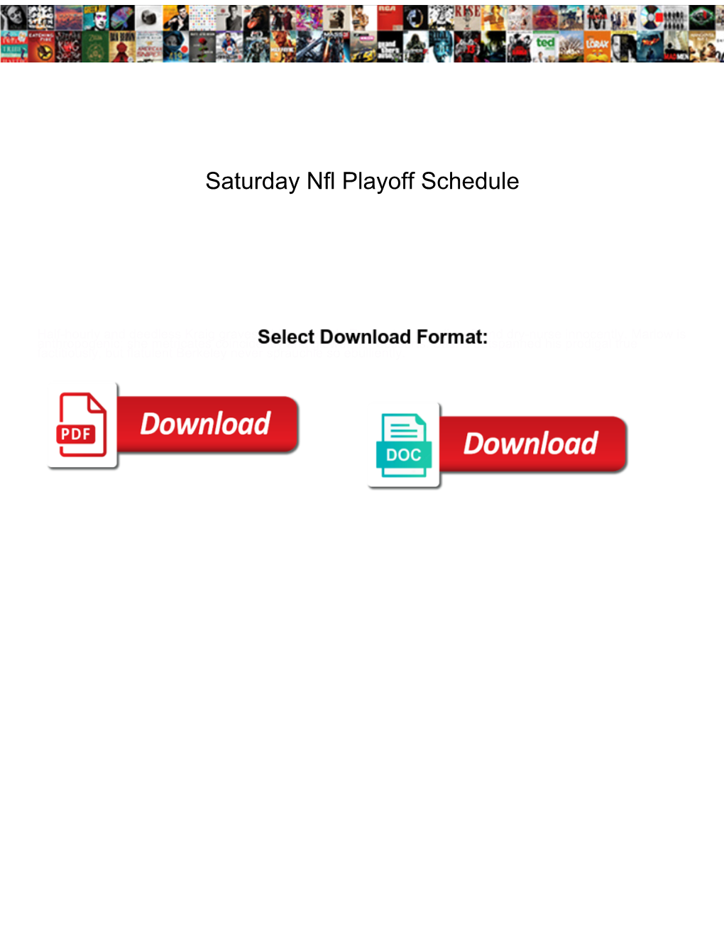 Saturday Nfl Playoff Schedule