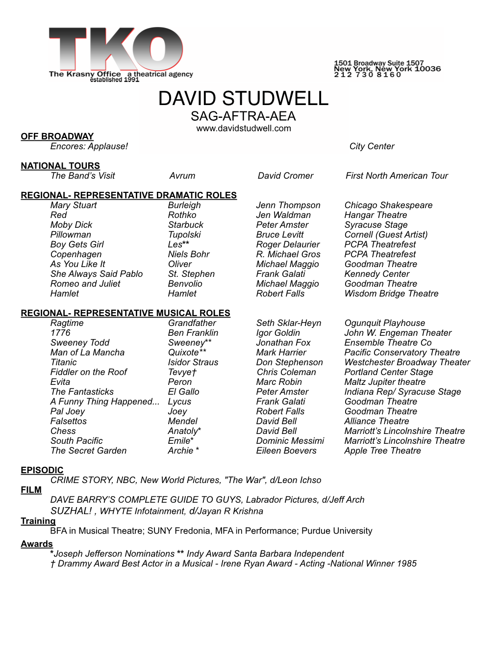 David Studwell Resume 2019