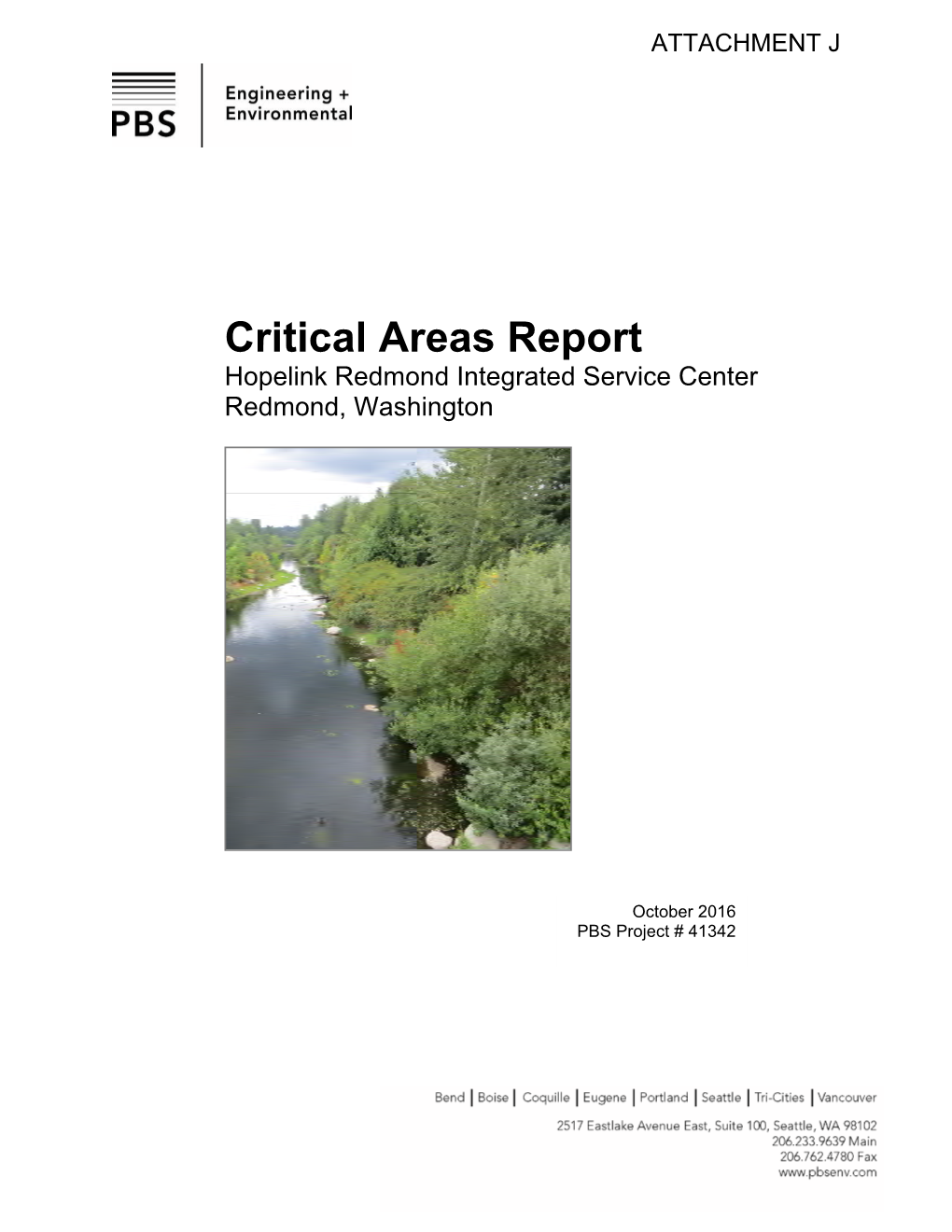 Critical Areas Report Hopelink Redmond Integrated Service Center Redmond, Washington