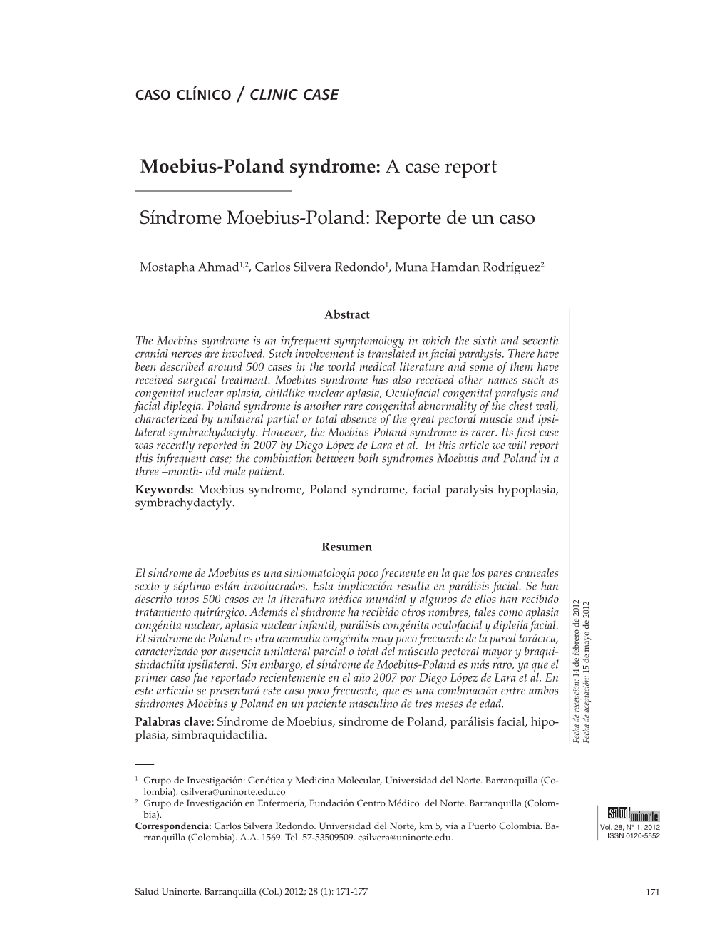Moebius-Poland Syndrome: a Case Report