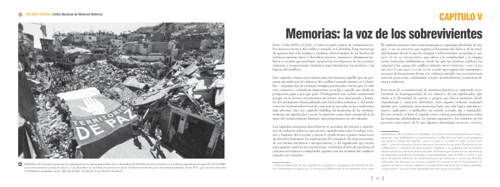 Memorias: La Voz De Los Sobrevivientes