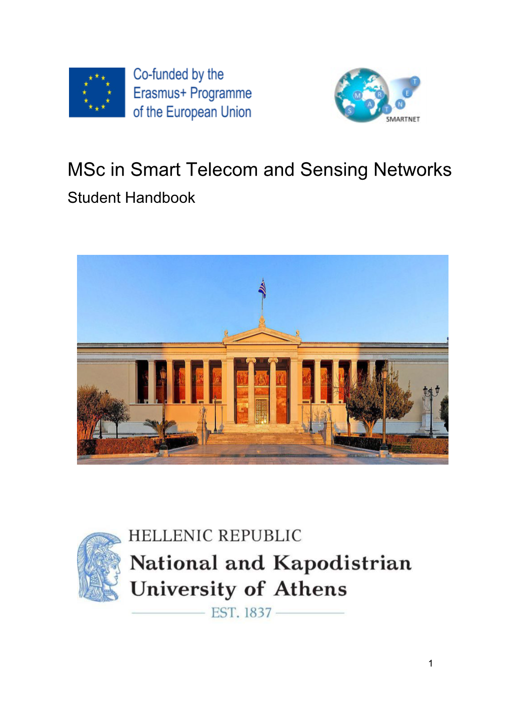 Msc in Smart Telecom and Sensing Networks Student Handbook