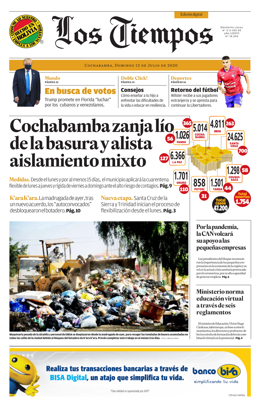 Cochabamba Zanja Lío De La Basura Y Alista Aislamiento Mixto