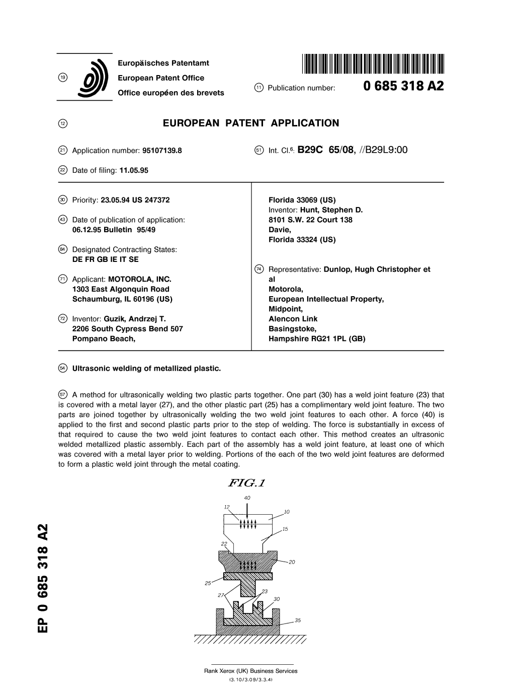 Ultrasonic Welding of Metallized Plastic