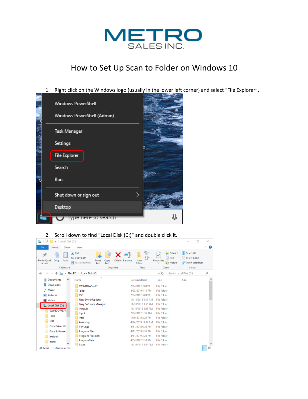 How to Set up Scan to Folder on Windows 10
