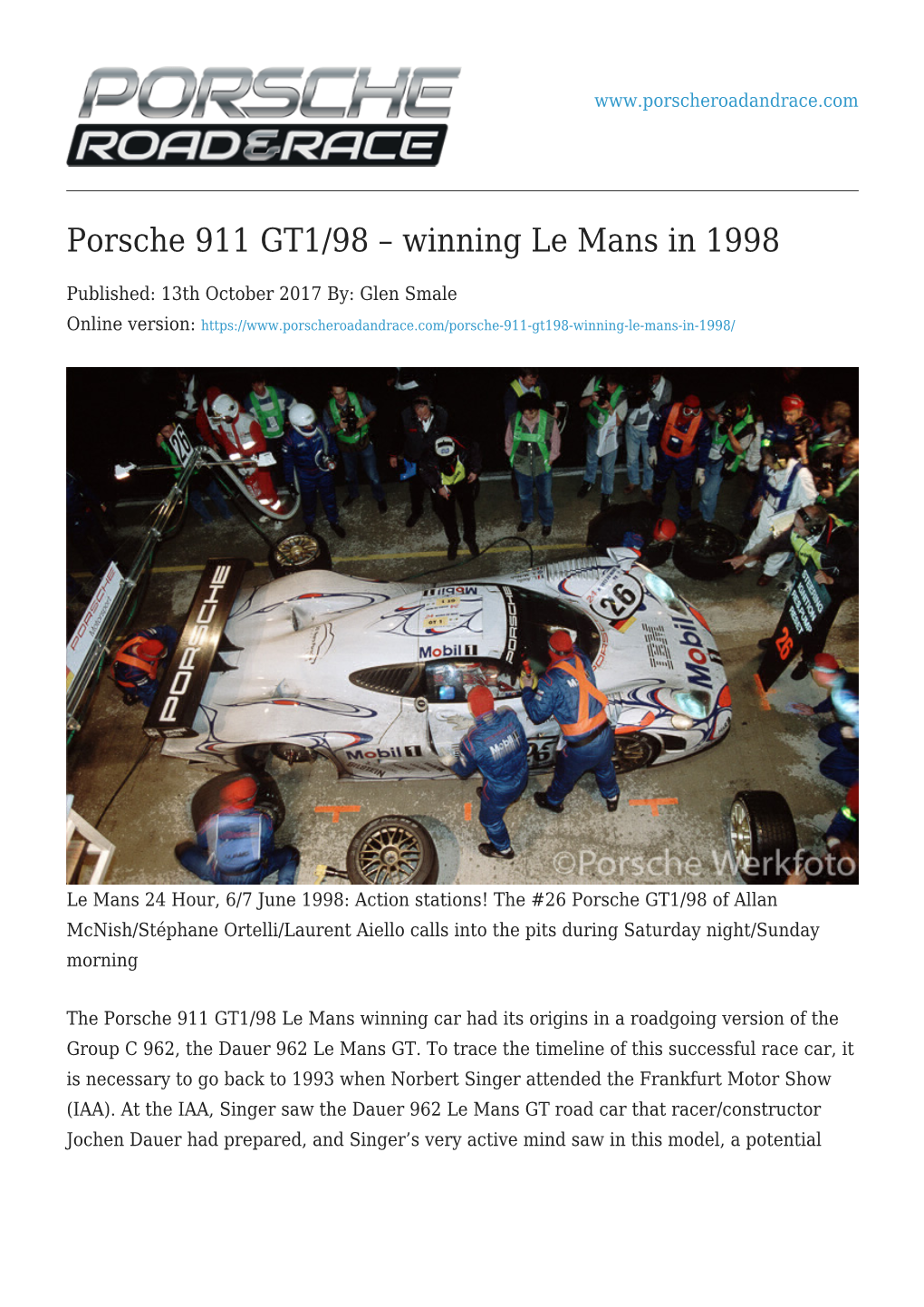 Porsche 911 GT1/98 – Winning Le Mans in 1998