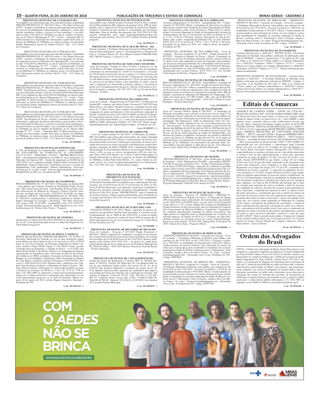 Editais De Comarcas Ordem Dos Advogados Do Brasil