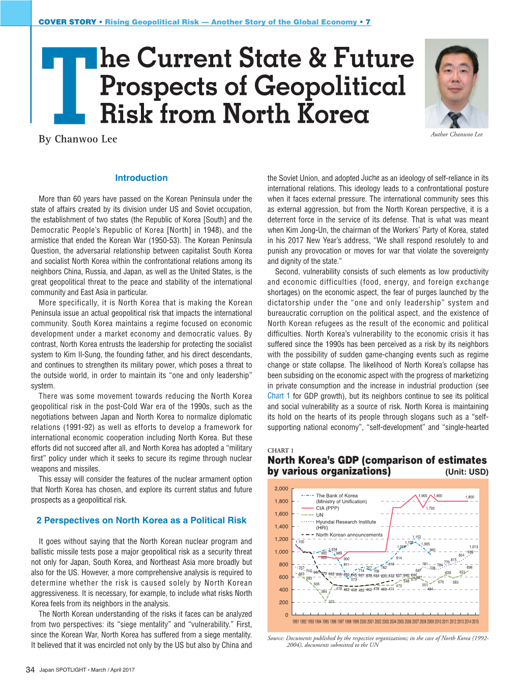 He Current State & Future Prospects of Geopolitical Risk from North Korea