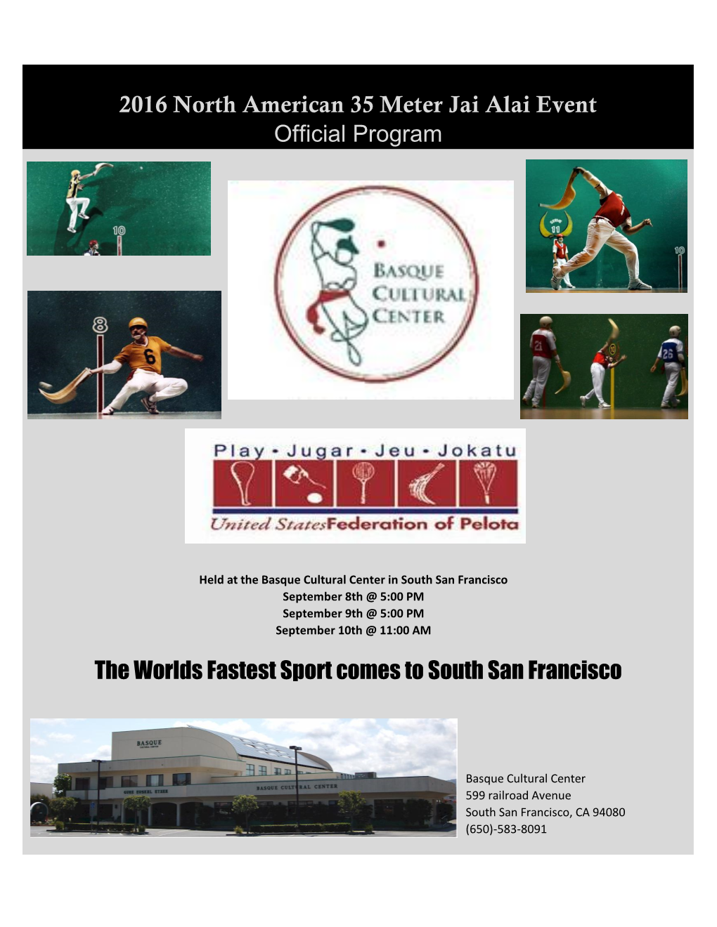 The Worlds Fastest Sport Comes to South San Francisco