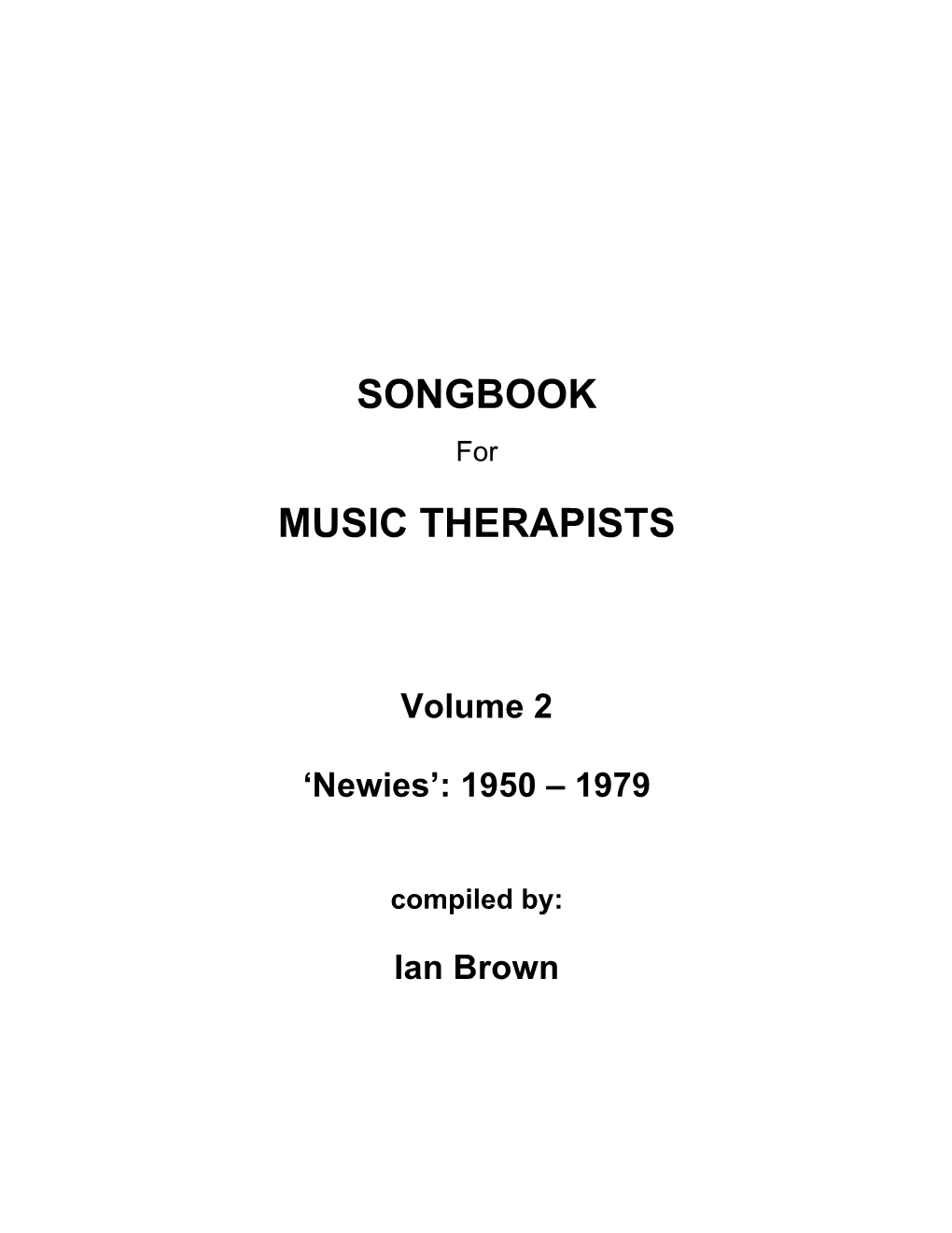 Songbook Music Therapists