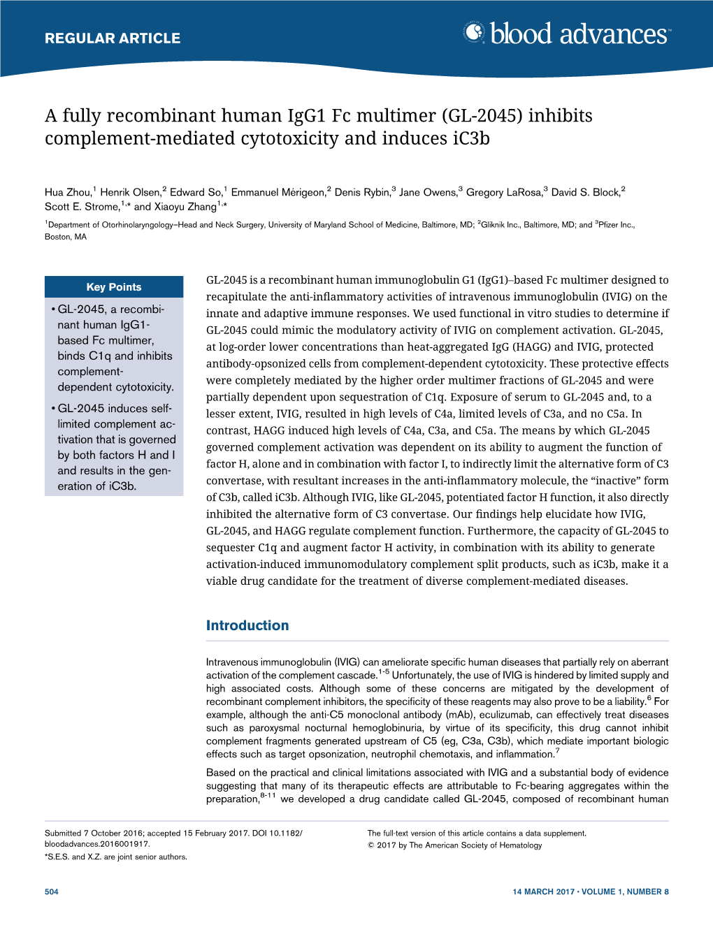 (GL-2045) Inhibits Complement-Mediated Cytotoxicity and Induces Ic3b