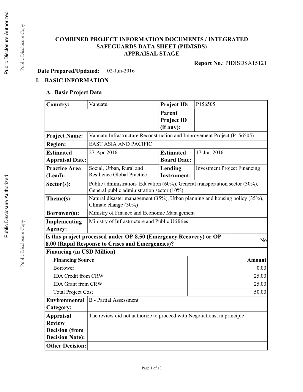 World Bank Document