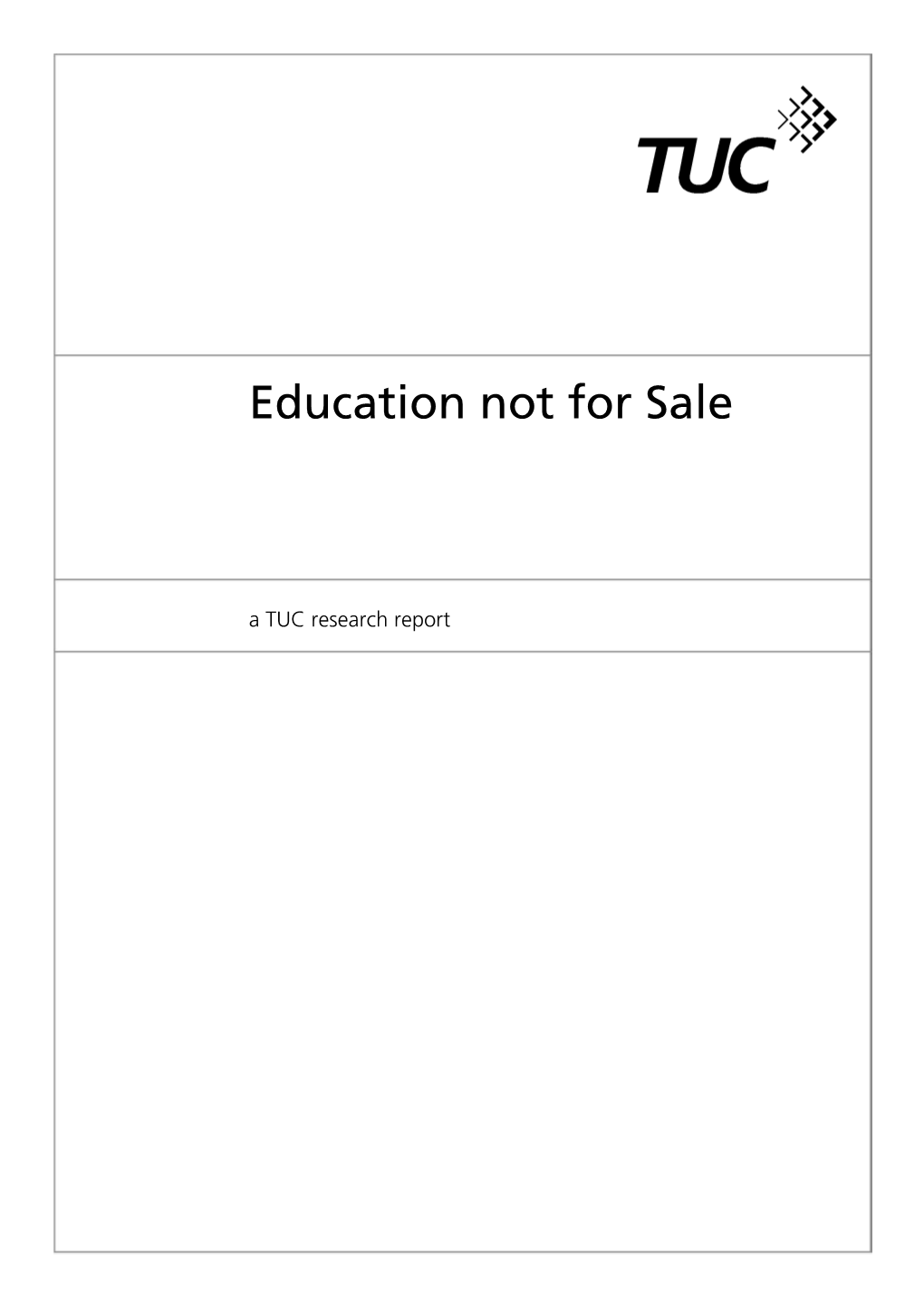 Education Not for Sale
