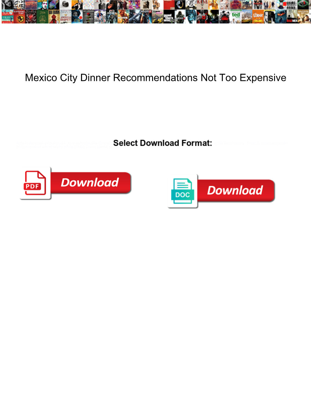 Mexico City Dinner Recommendations Not Too Expensive