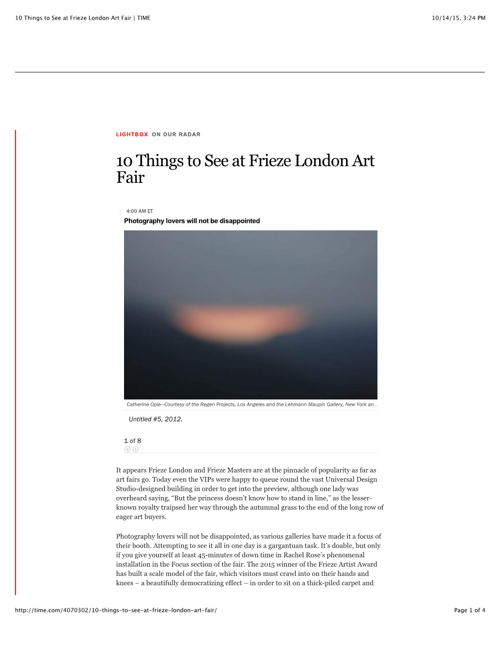 10 Things to See at Frieze London Art Fair | TIME 10/14/15, 3:24 PM