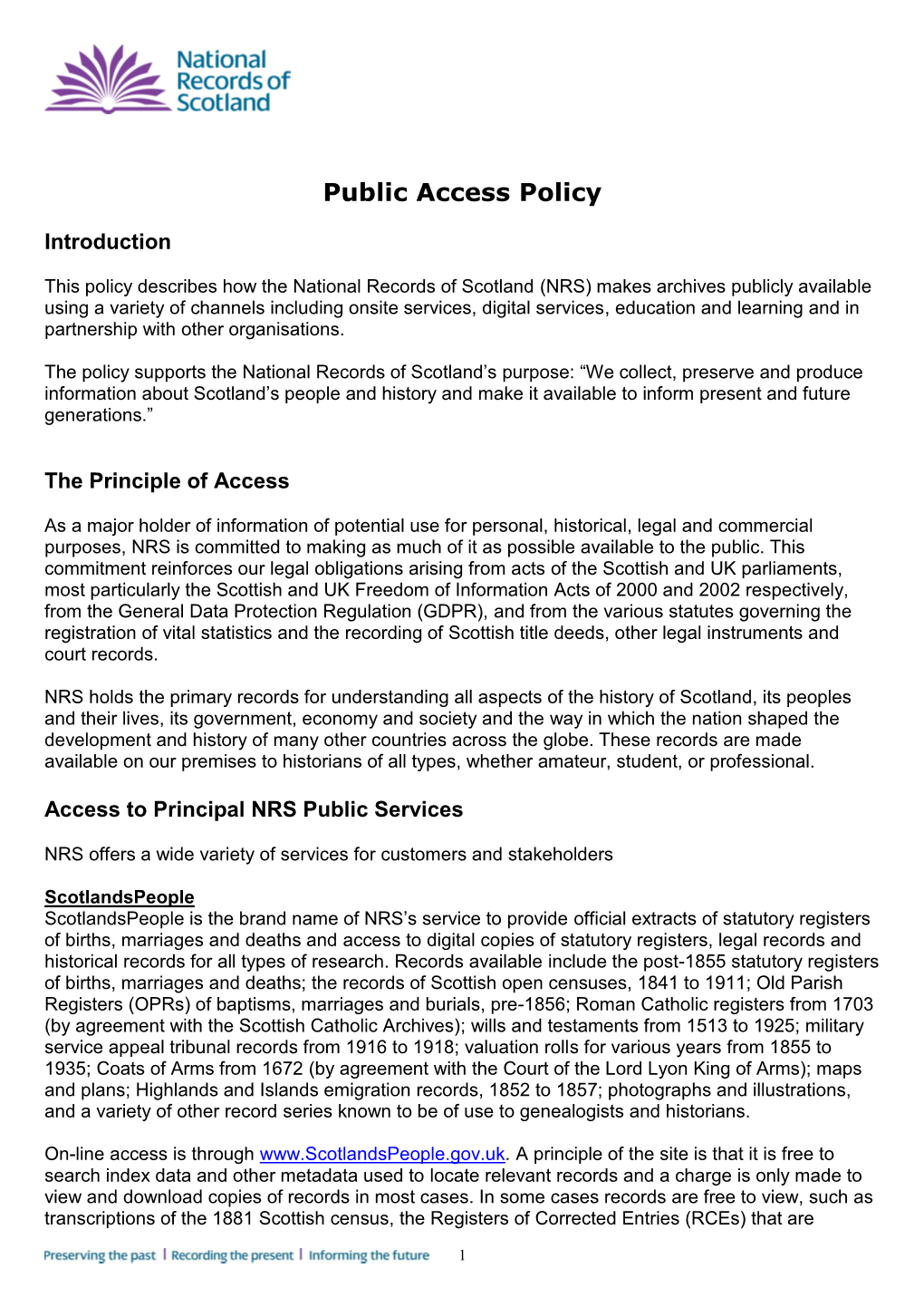 Public Access Policy