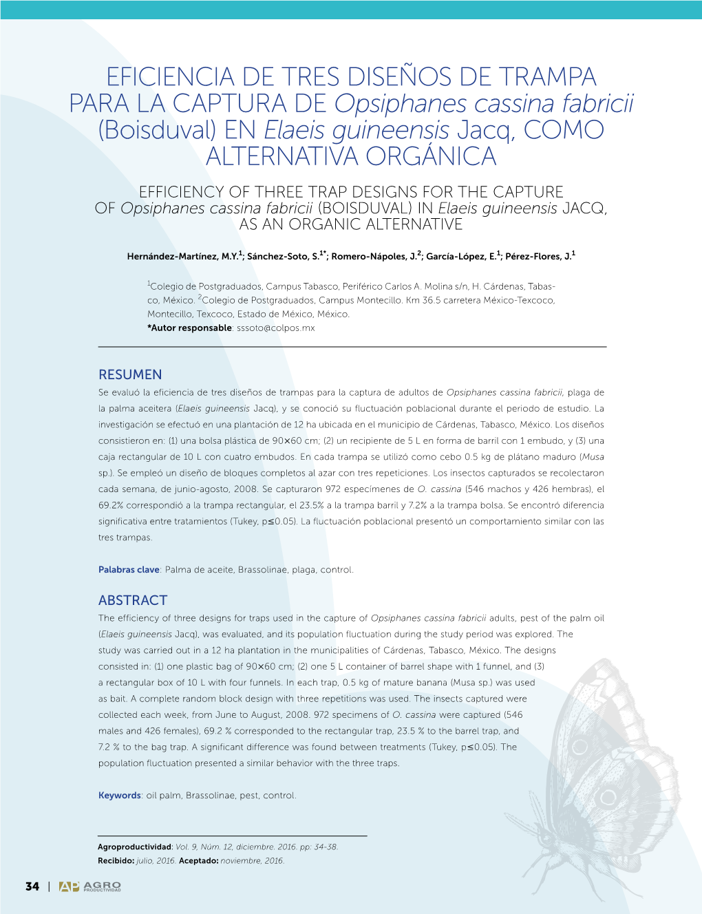 Eficiencia De Tres Diseños De Trampa