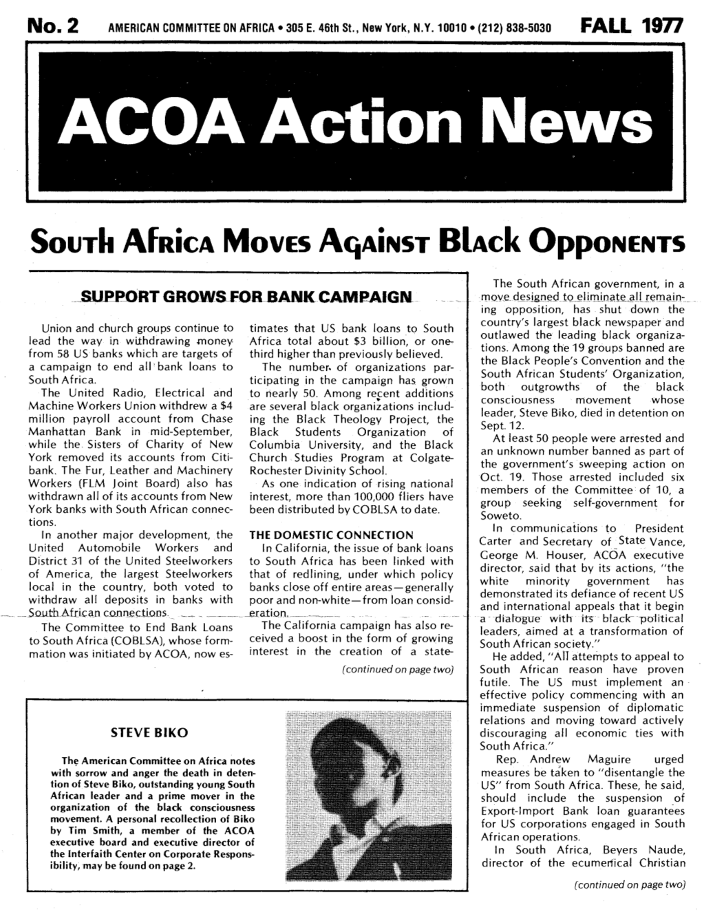 Soutii Africa Moves Against Black Opponents