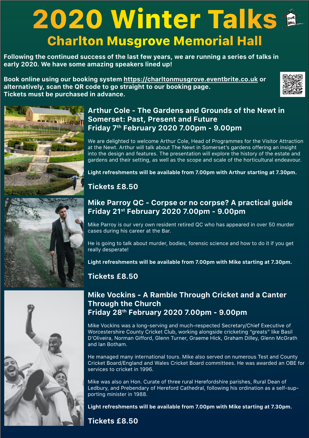 2020 Winter Talks Charlton Musgrove Memorial Hall Following the Continued Success of the Last Few Years, We Are Running a Series of Talks in Early 2020