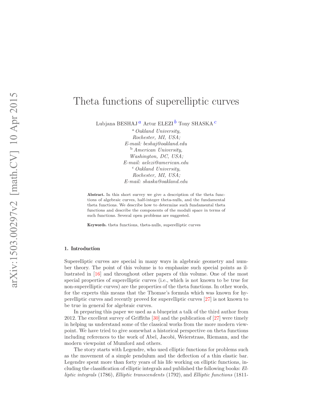 Theta Functions of Superelliptic Curves