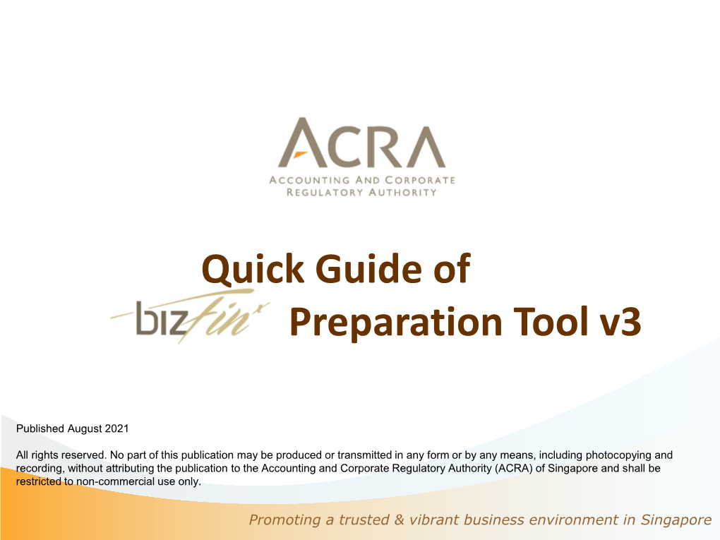 Quick Guide of Preparation Tool V3