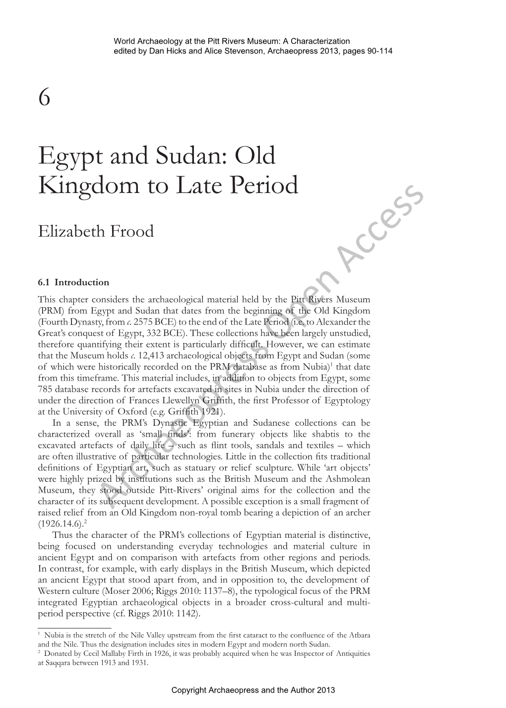 Egypt and Sudan: Old Kingdom to Late Period