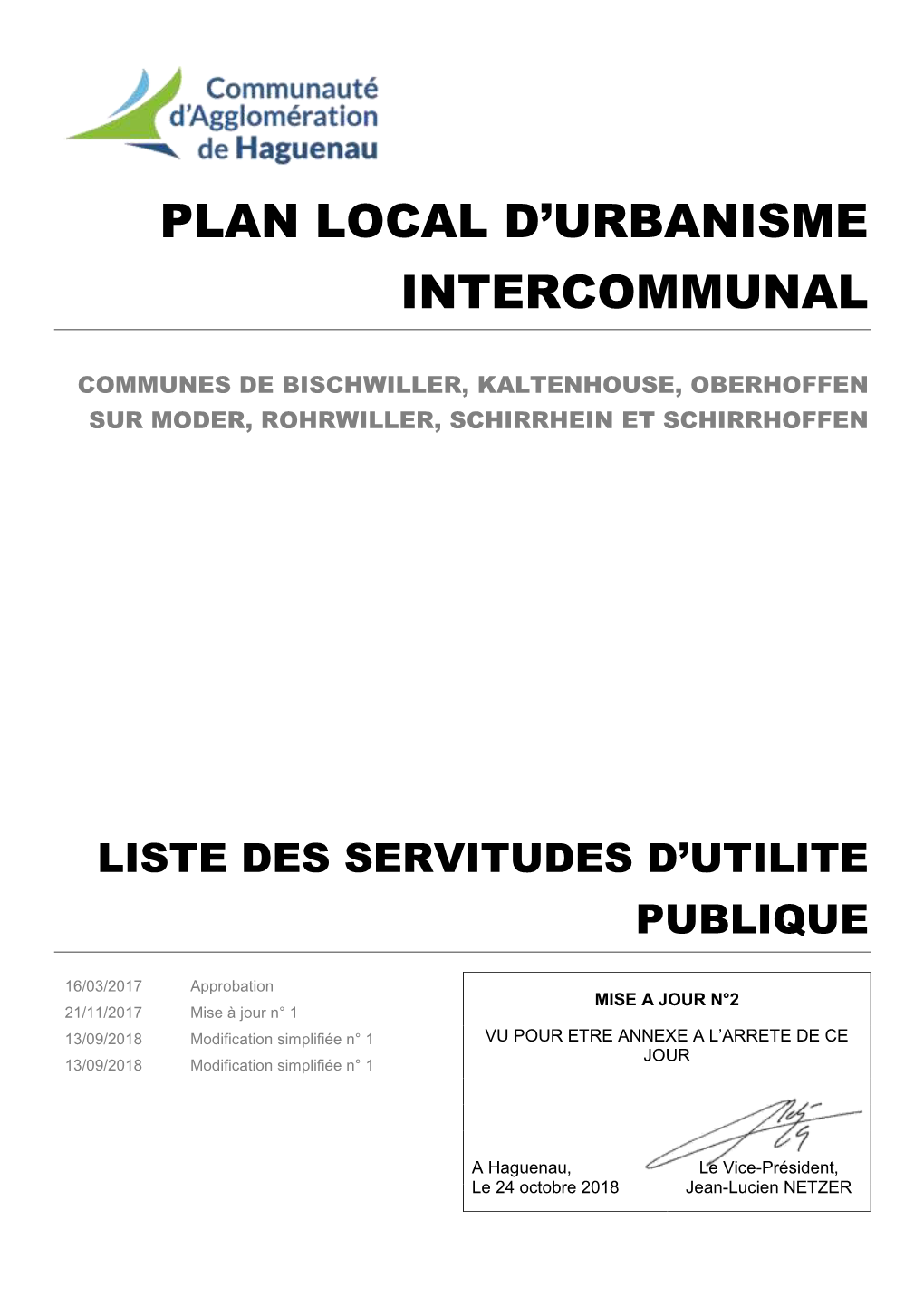 Servitudes D'utilite Publique – Liste