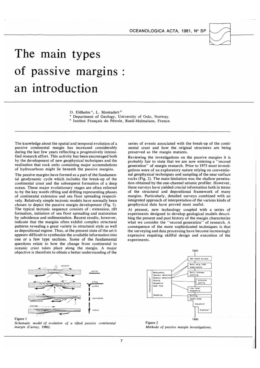 The Main Types of Passive Margins: an Introduction