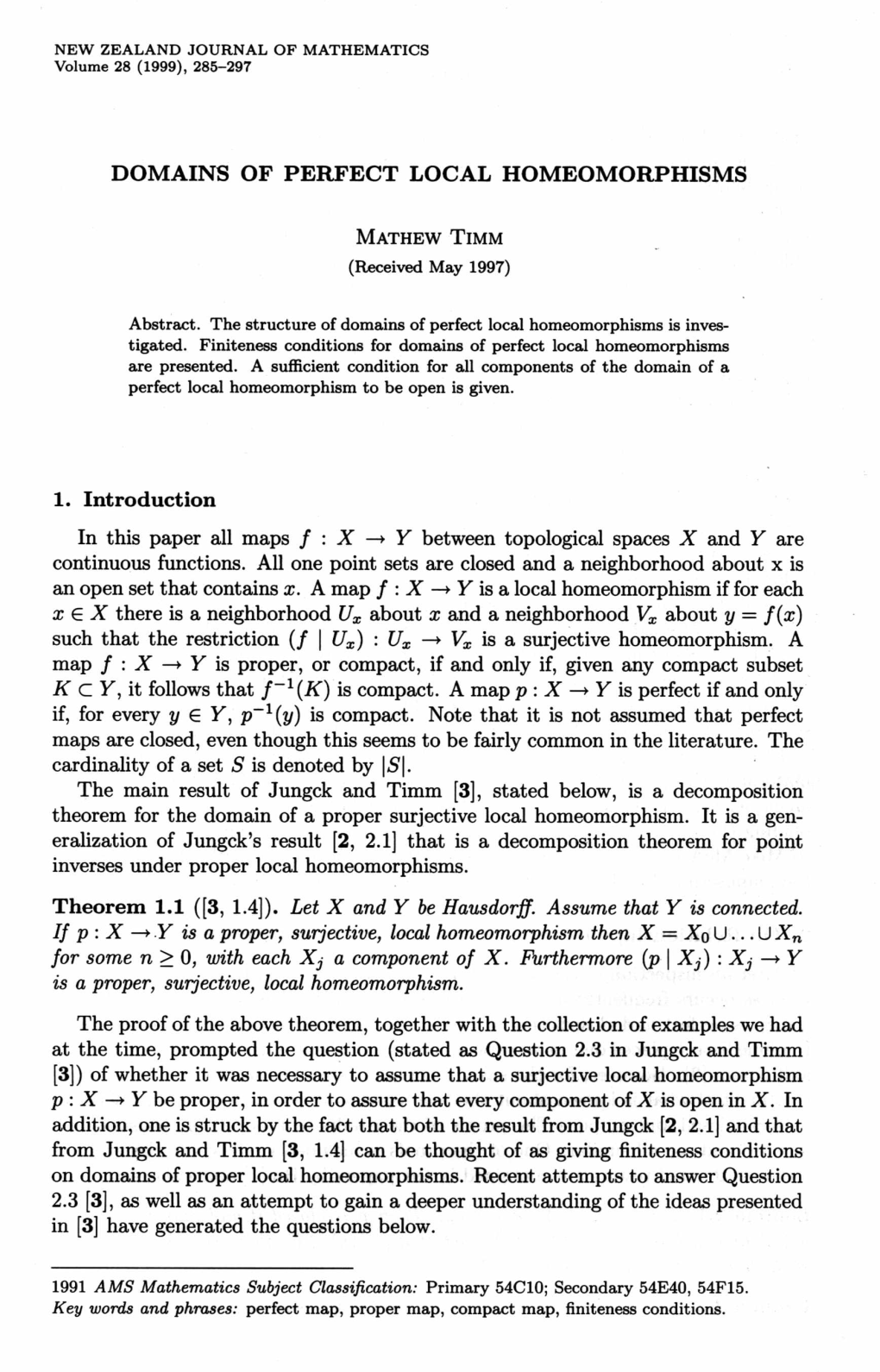 Domains of Perfect Local Homeomorphisms