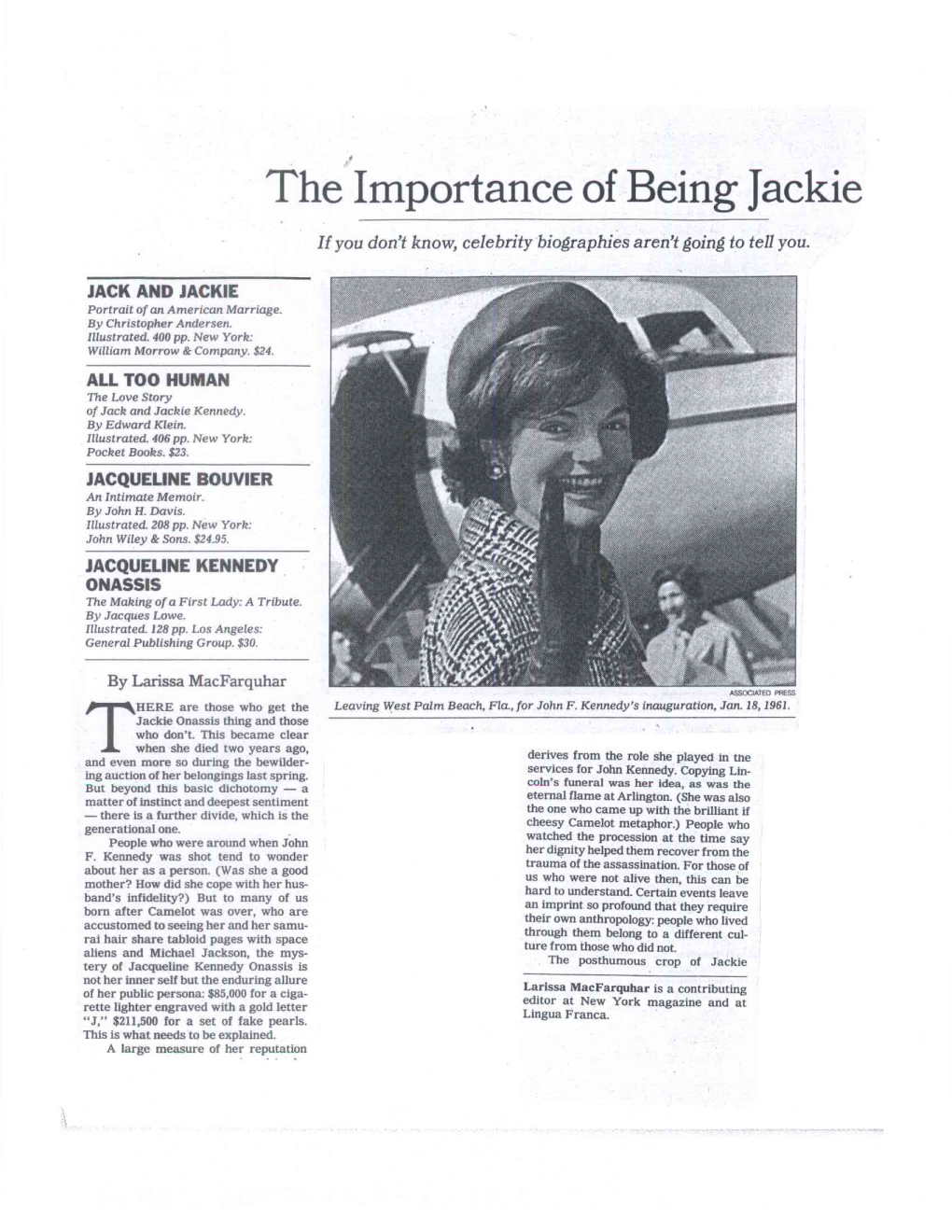 The Importance of Being Jackie