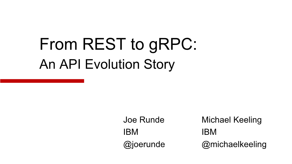 From REST to Grpc: an API Evolution Story