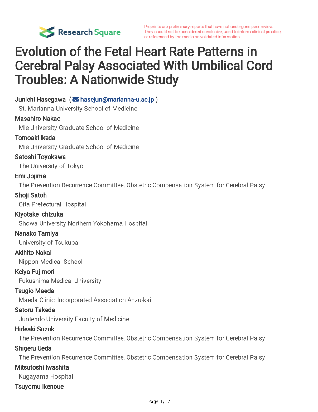 Evolution of the Fetal Heart Rate Patterns in Cerebral Palsy Associated with Umbilical Cord Troubles: a Nationwide Study