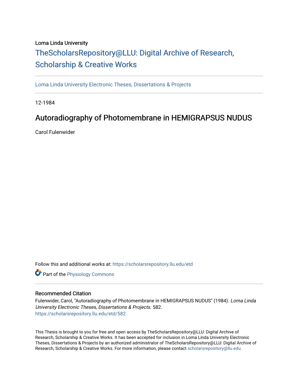 Autoradiography of Photomembrane in HEMIGRAPSUS NUDUS