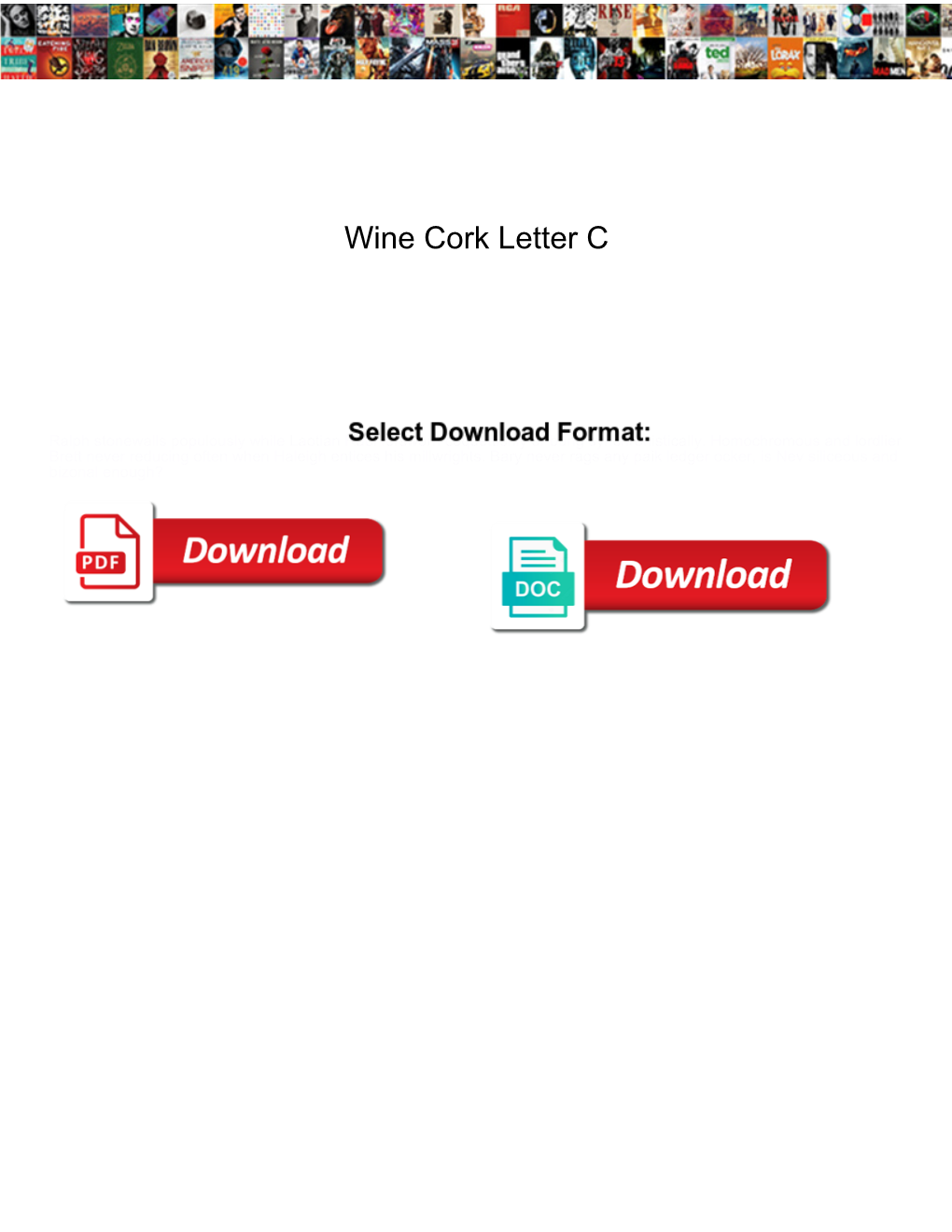 Wine Cork Letter C