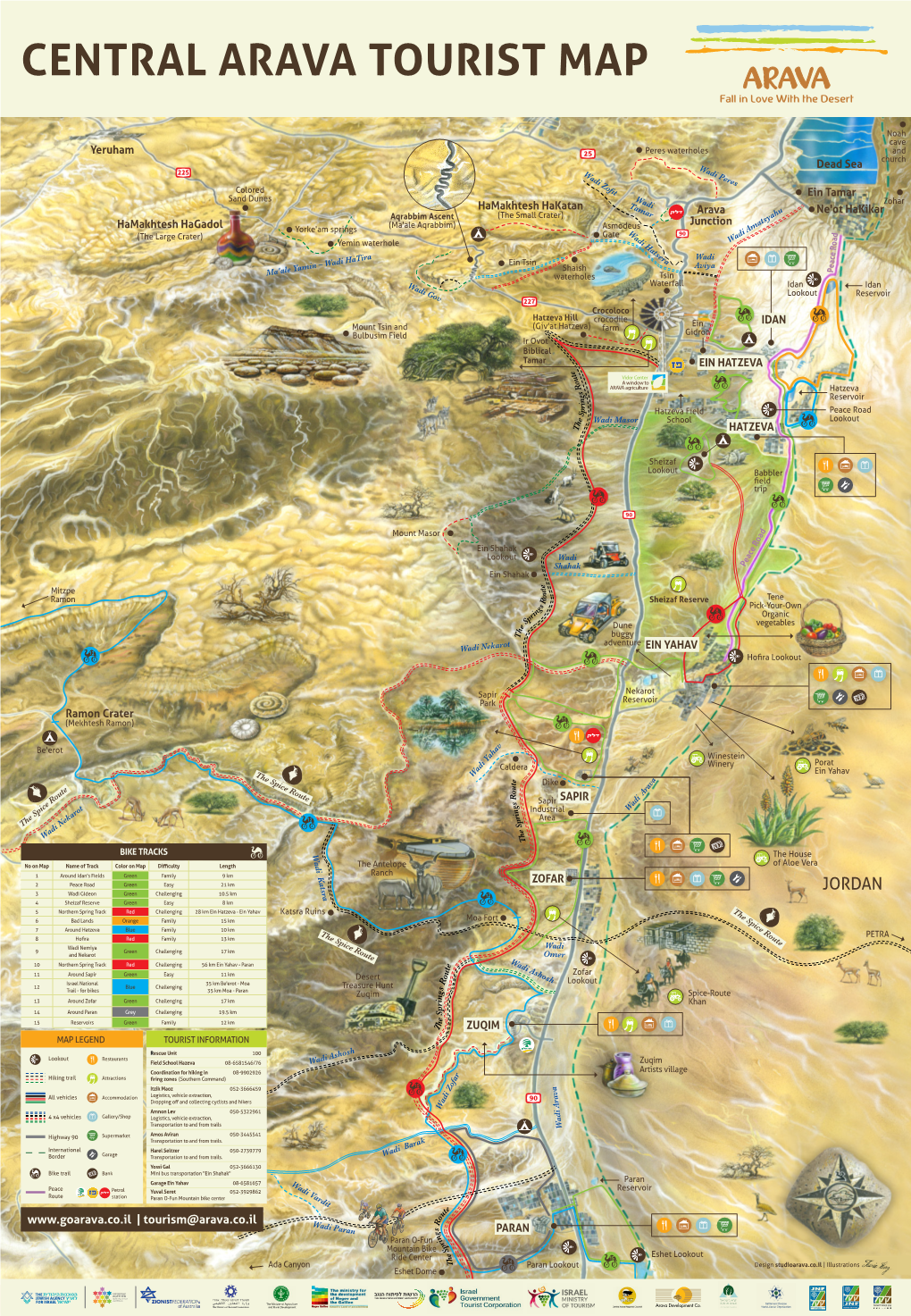 CENTRAL ARAVA TOURIST MAP Fall in Love with the Desert