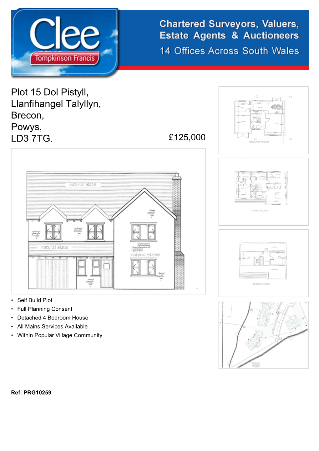 Plot 15 Dol Pistyll, Llanfihangel Talyllyn, Brecon, Powys, LD3 7TG. £125,000