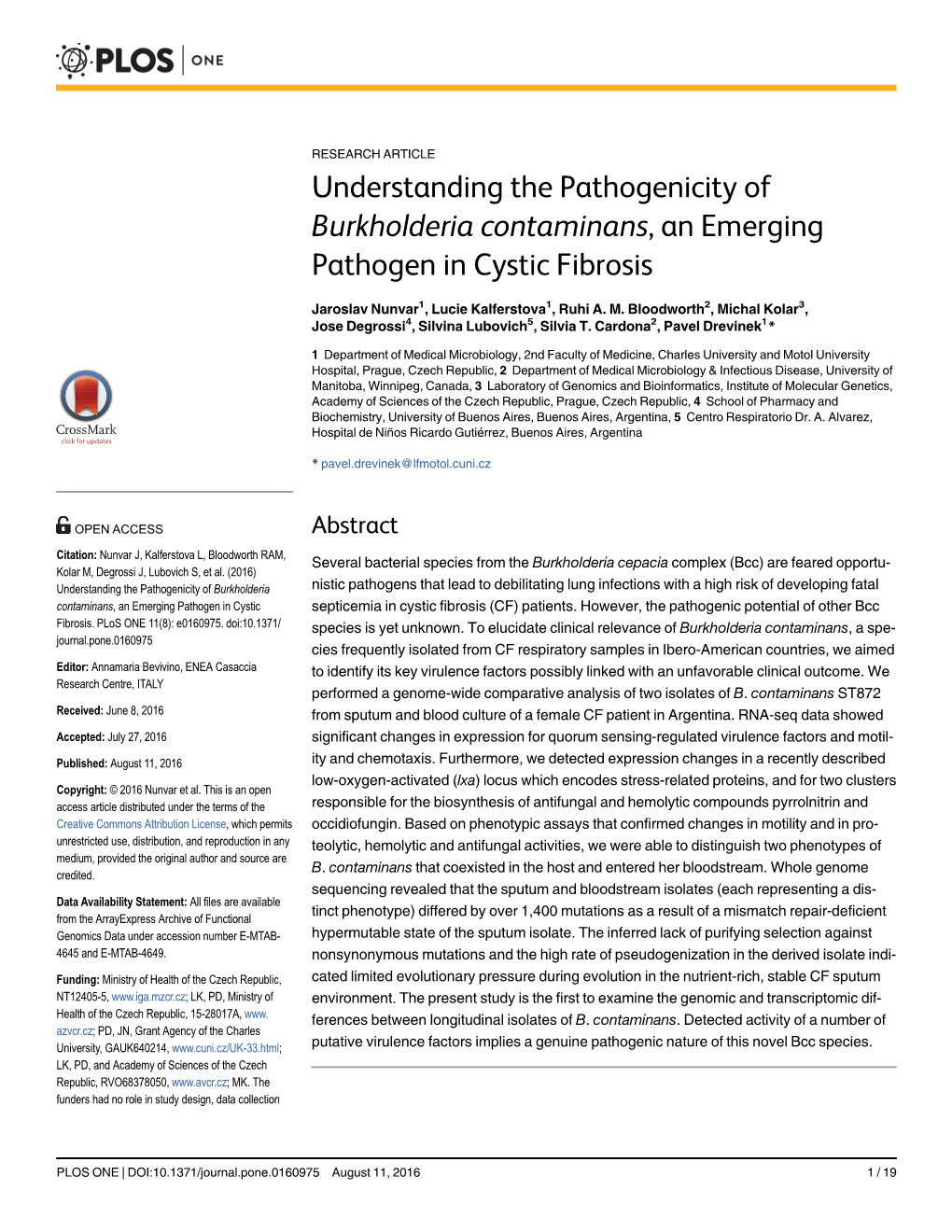 Understanding the Pathogenicity of Burkholderia Contaminans, an Emerging Pathogen in Cystic Fibrosis