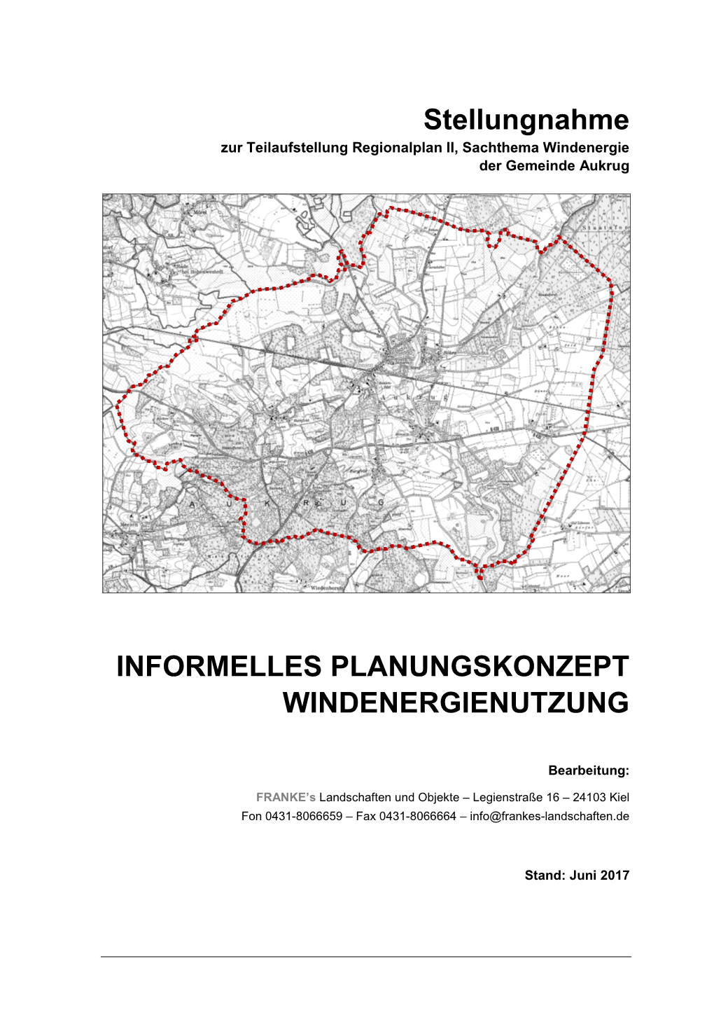 Stellungnahme INFORMELLES PLANUNGSKONZEPT