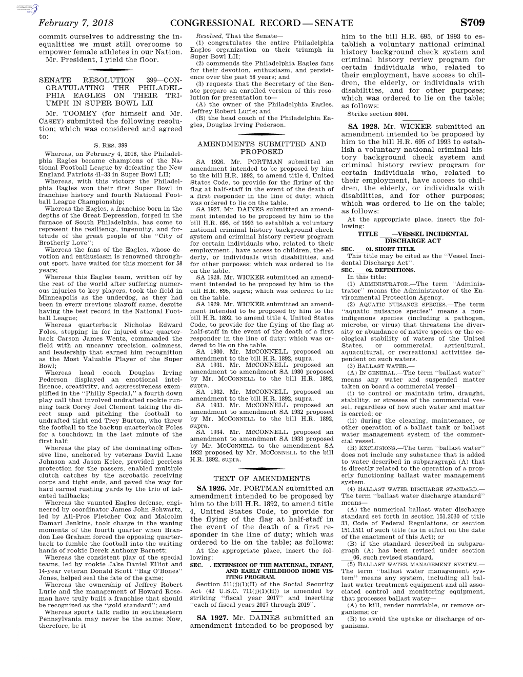 Congressional Record—Senate S709