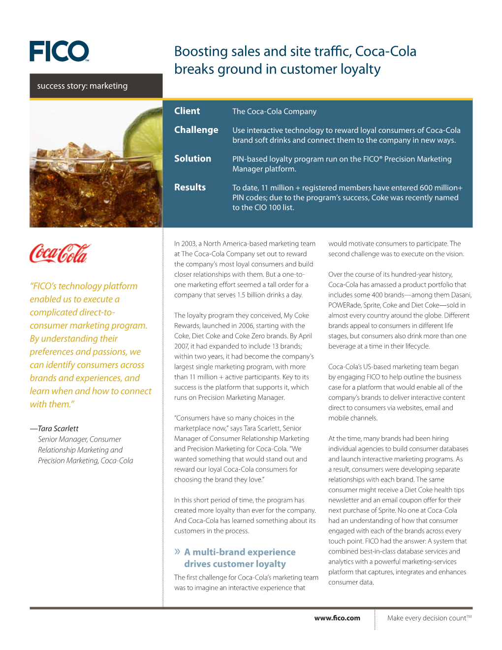 Boosting Sales and Site Traffic, Coca-Cola Breaks Ground in Customer Loyalty Success Story: Marketing