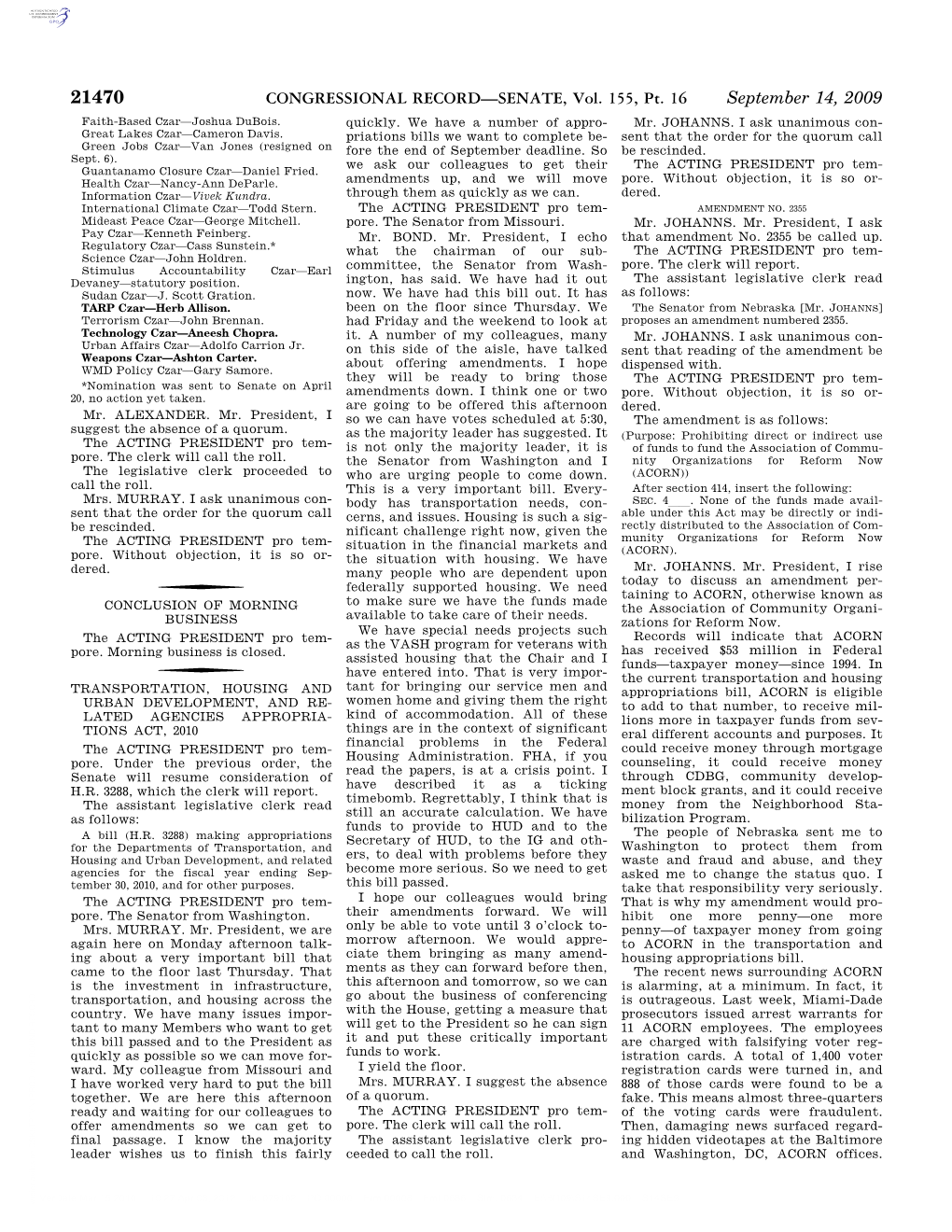 CONGRESSIONAL RECORD—SENATE, Vol. 155, Pt